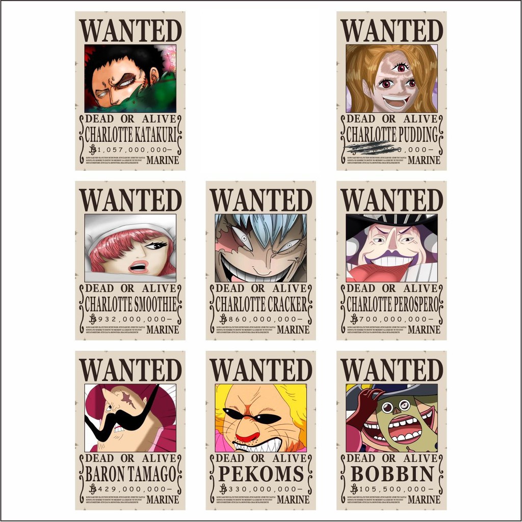 Poster One Piece Bounty Poster Wanted One Piece Karakter Luffy Dan Kru Mugiwara Shopee Indonesia