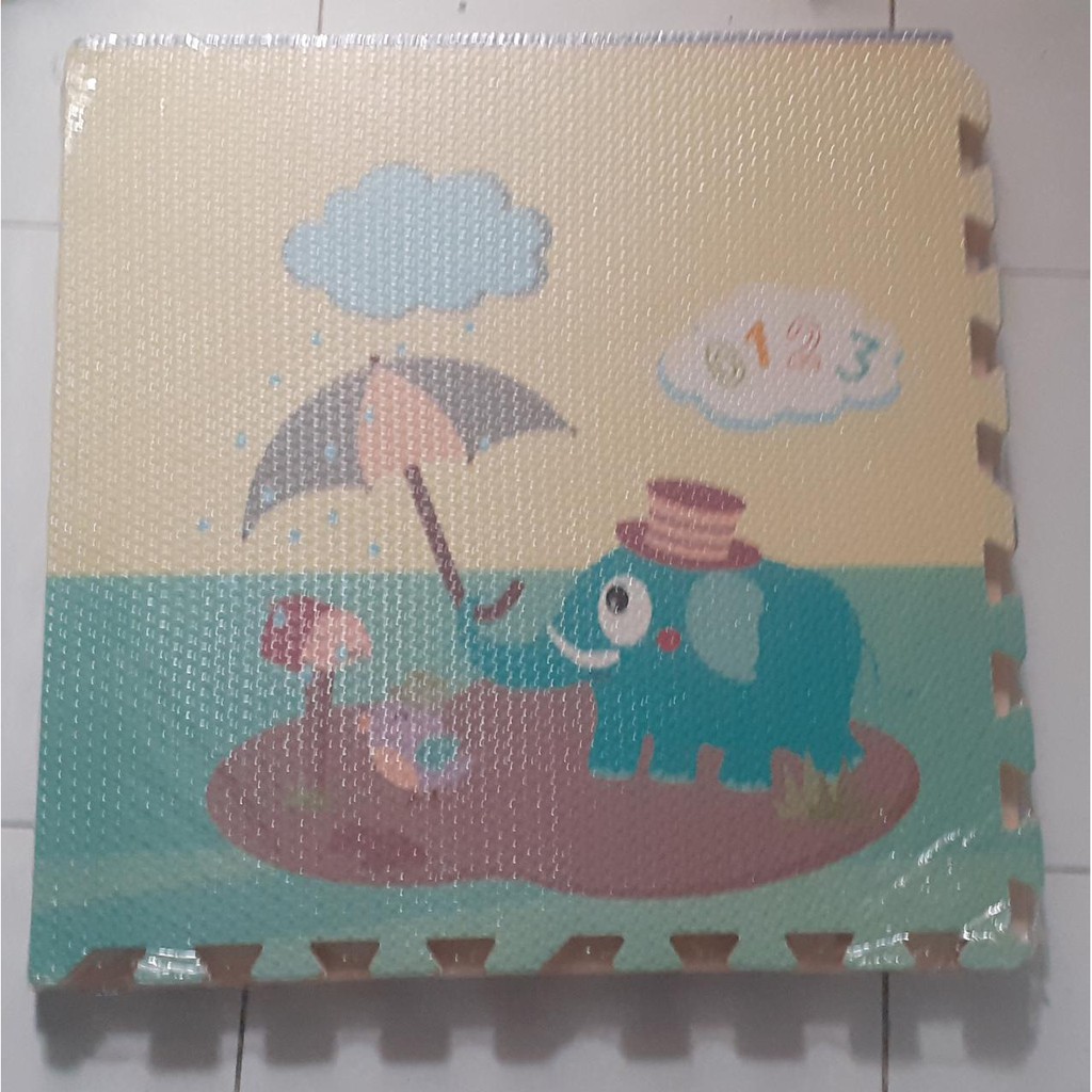 PLAY MAT Eva Puzzle Printing 1 set 4pcs ukuran 60x60cm alas bermain bayi bentuk puzle 60 alas main karpet foam puzle 120x120cm matras lantai