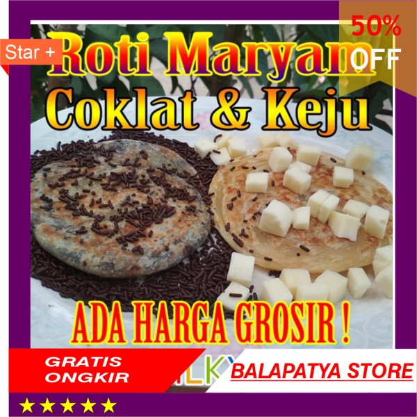 

Roti Maryam Coklat dan Keju Isi 5 Frozen Beku Cane Canai Pipih Flat Bread Prata Konde Tasaji India