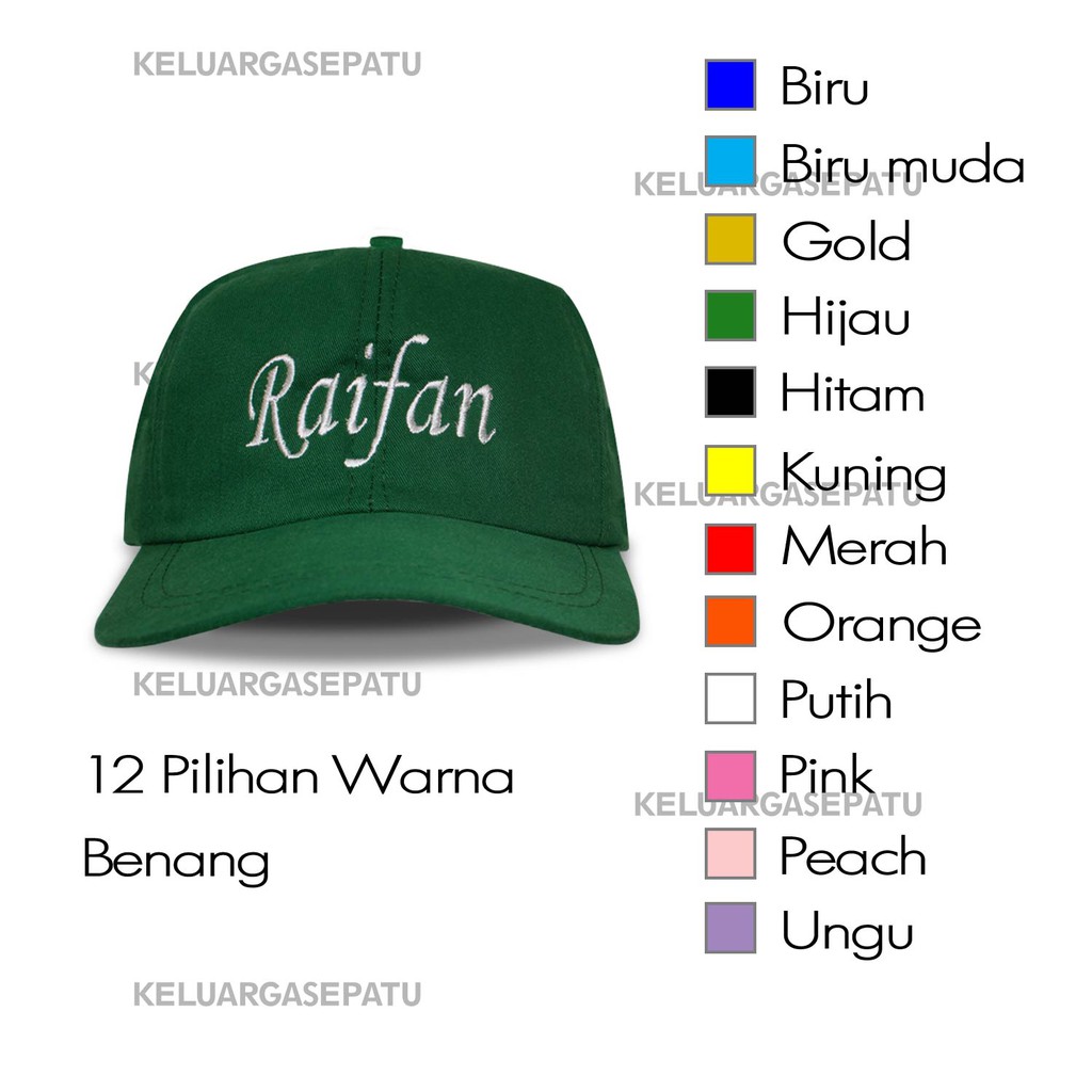 TOPI BORDIR NAMA ANAK TOPI CUSTOM NAMA TOPI BORDIR SATUAN TOPI BASEBALL BORDIR