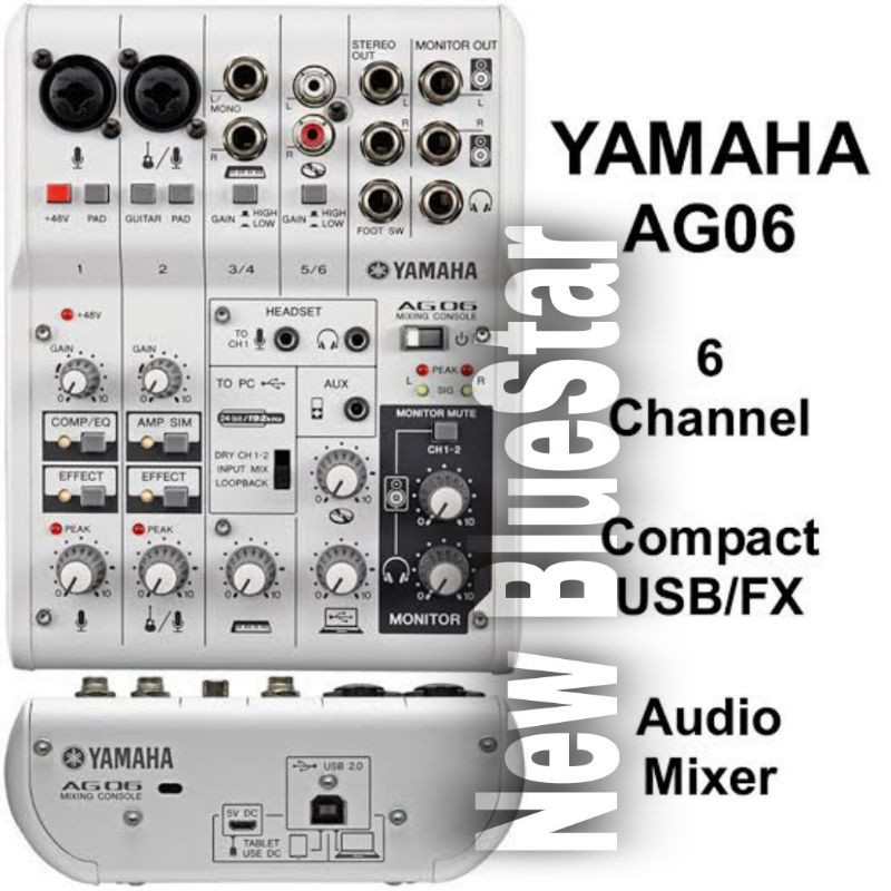 Mixer Audio Yamaha AG 06 Original 6 Channel USB interface