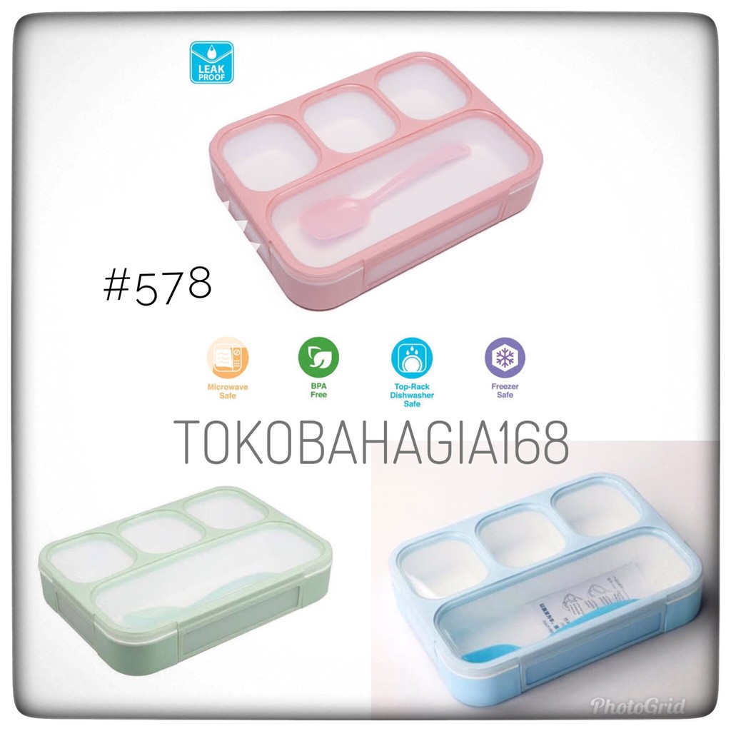 Item 578 Kotak makan yooyee / josei grid bento 4 sekat