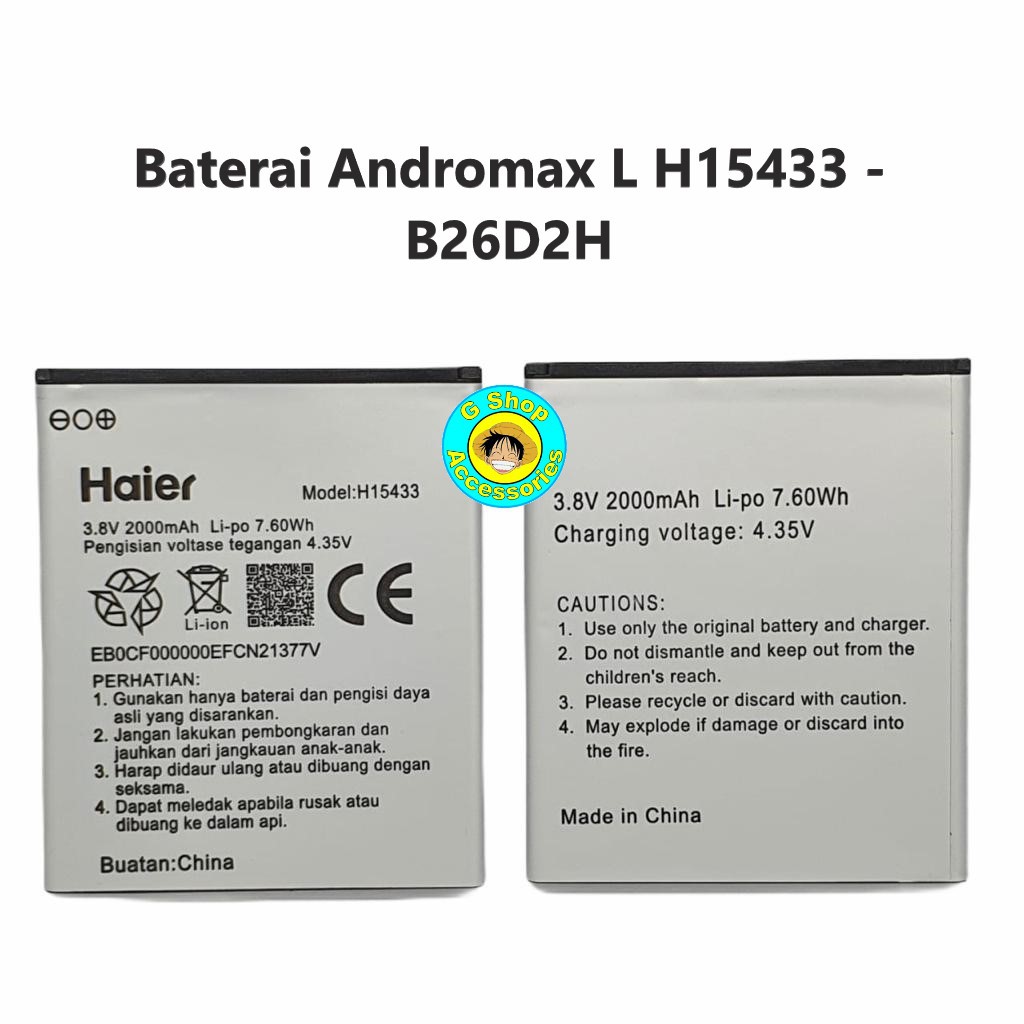Baterai Battery Original Andromax L H15433 B26D2H Batre
