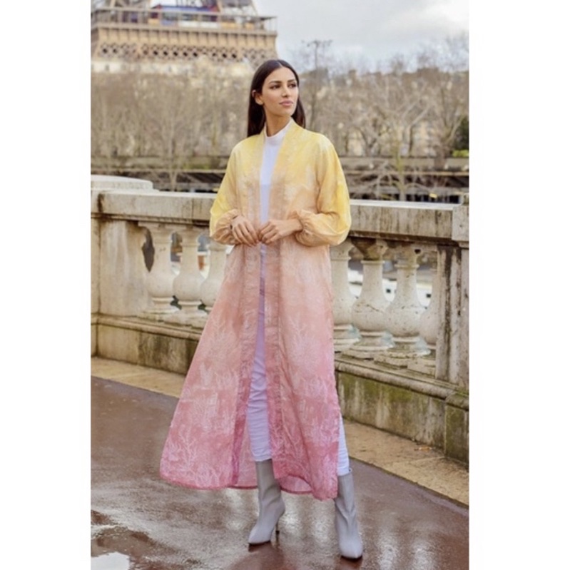 BENANG JARUM X MMEHUILLET EL MAR MINORCA LONG OUTER YELLOW.. preloved