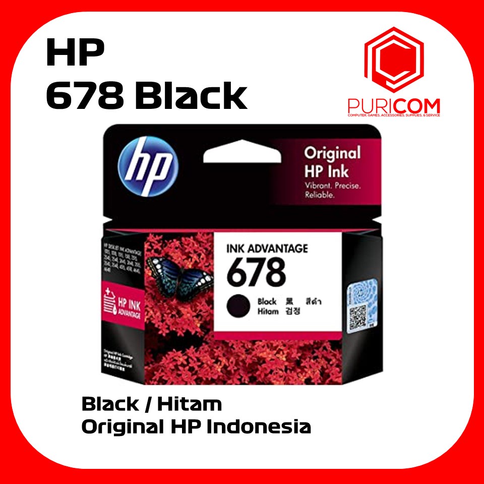 HP 678 Black, BK, Hitam