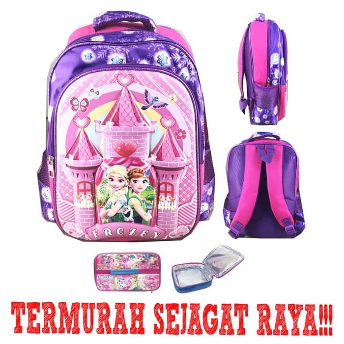 TAS ANAK IMPORT PROMO RANSEL SEKOLAH ANAK SD 6D IMPORT HELLO KITTY CASTLE LB