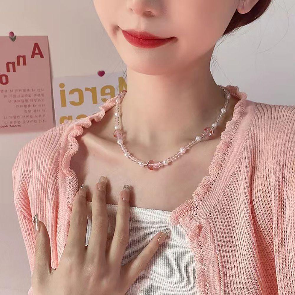 Needway Kalung Jamur Temperamen Gaya Keren Sederhana Hadiah Chocker Gadis Gaya Korea Rantai Klavikula