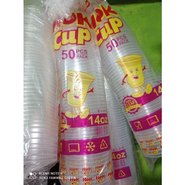 Jual Gelas Plastik 14 Oz Hok Bening Isi 50 Pcs Gelas Plastik Pop Ice Gelas Es Plastik Indonesia 0644