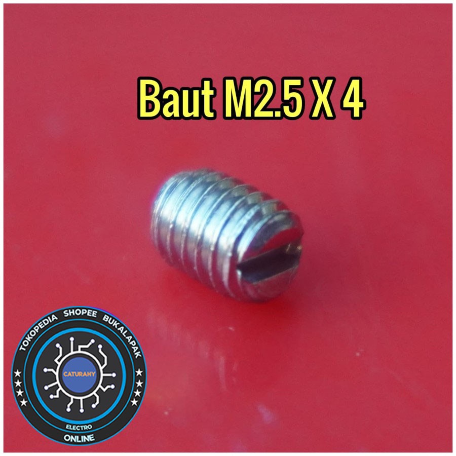 Baut Tanam M2.5 x 4 min minus stainless steel