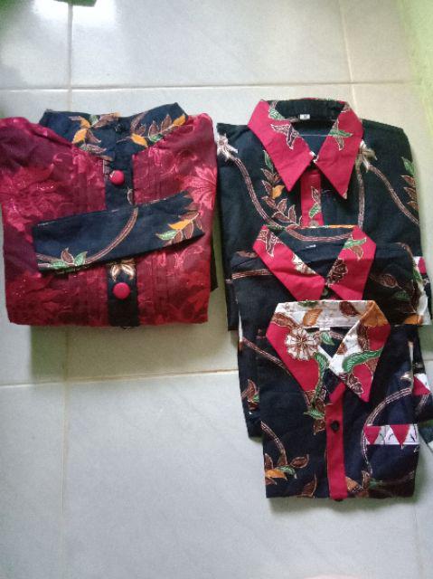 Qnunbatik Batik Keluarga/family Gamis Muslim Adelia Madura Hitam