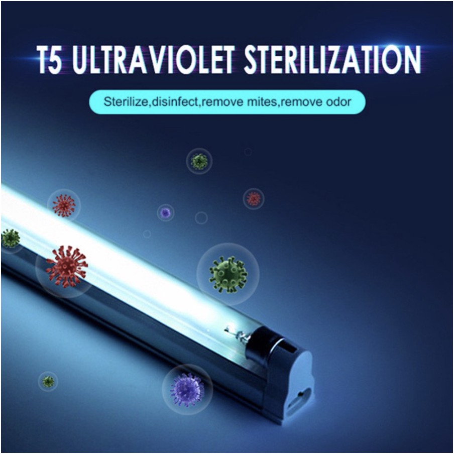 COD Lampu UV Sterilisasi Disinfect Virus UVC Germicidal T5 6w 8w+Kap SET / Lampu Kuman Bakteri