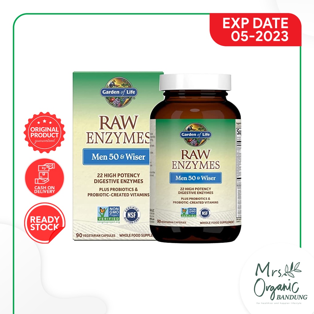 Jual GARDEN OF LIFE Enzymes Men 50 Wiser 90 Caps pencernaan pria umur