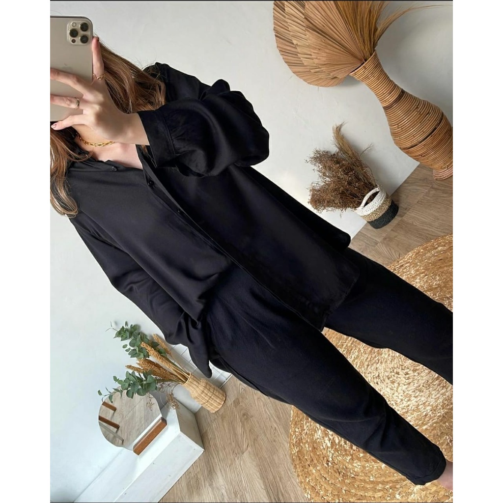 (MGA) KEMEJA BIWAN OVERSIZE BLOUSE BUSUI DAILY RAYON UNIQLO