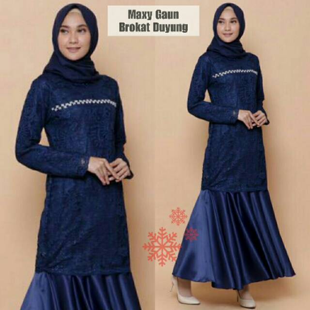 MX GAUN BROKAT DUYUNG  MAXY JAHIT MUTIARA PUTIH DI DADA TGN PJG