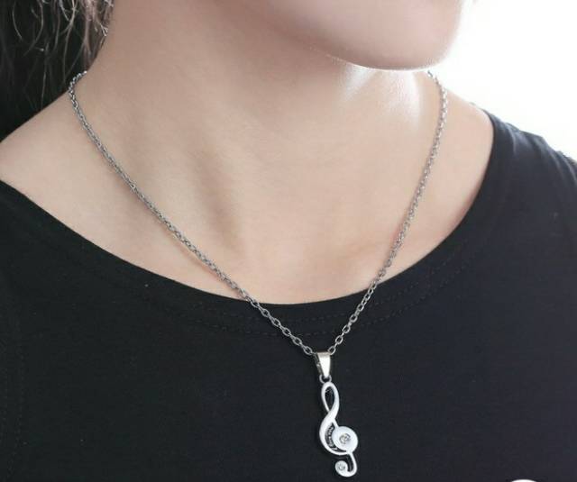 Kalung musik couple stainless steel kalung sepasang KC003