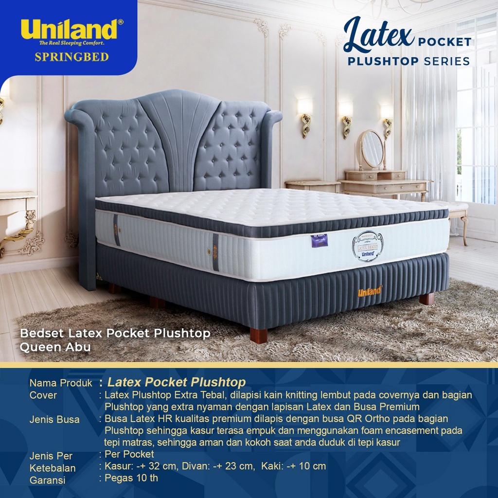 SPRING BED UNILAND/ POCKET LATEX / PLUSH TOP/FULL SET/PROMO MURAH/FURNITURE DEPOK/CISALAK/CIBINONG