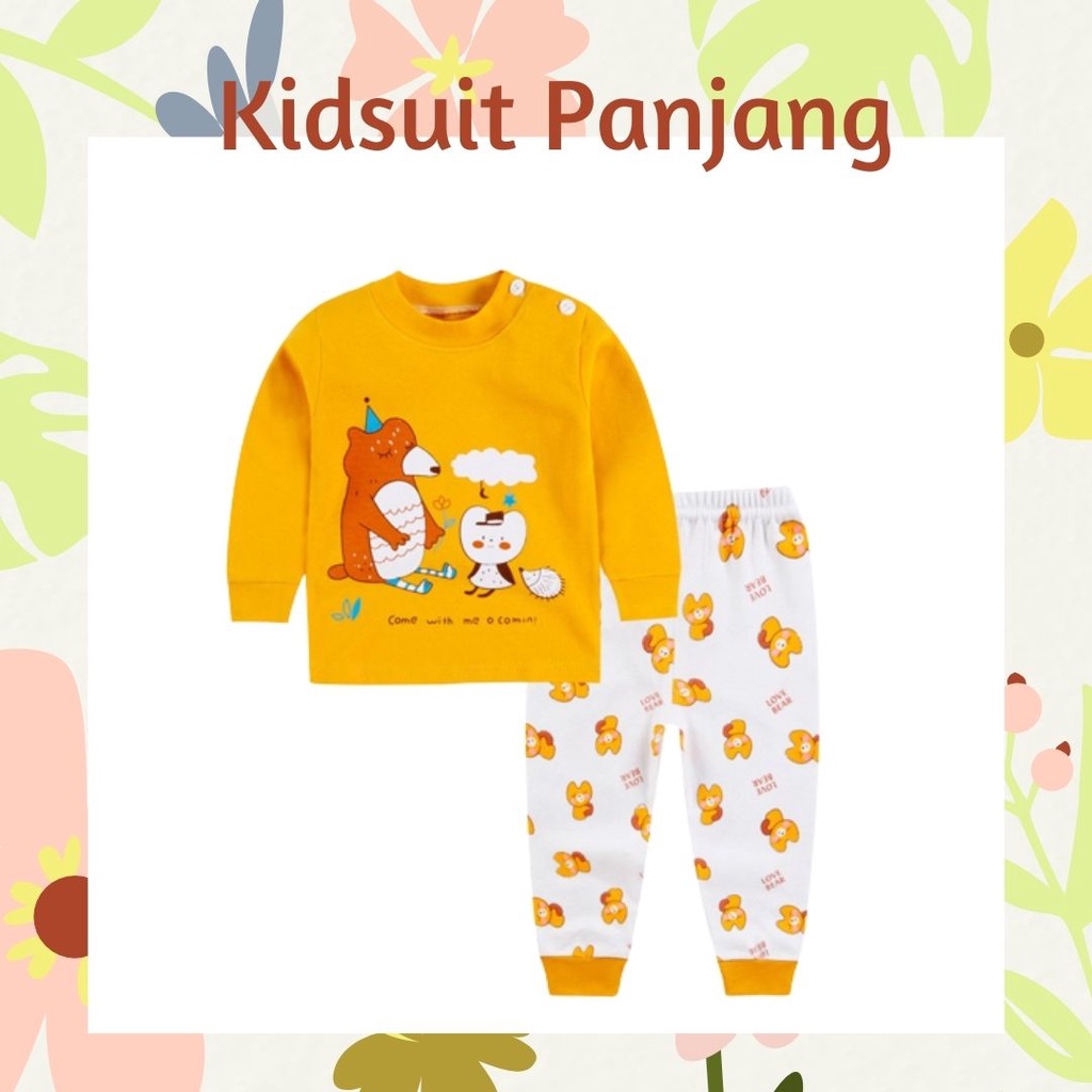 Plazababyku KIDS SUIT PANJANG H5 Setelan Anak Bahan Kaos Lengan Berkualitas Import cewek cowok NEW6