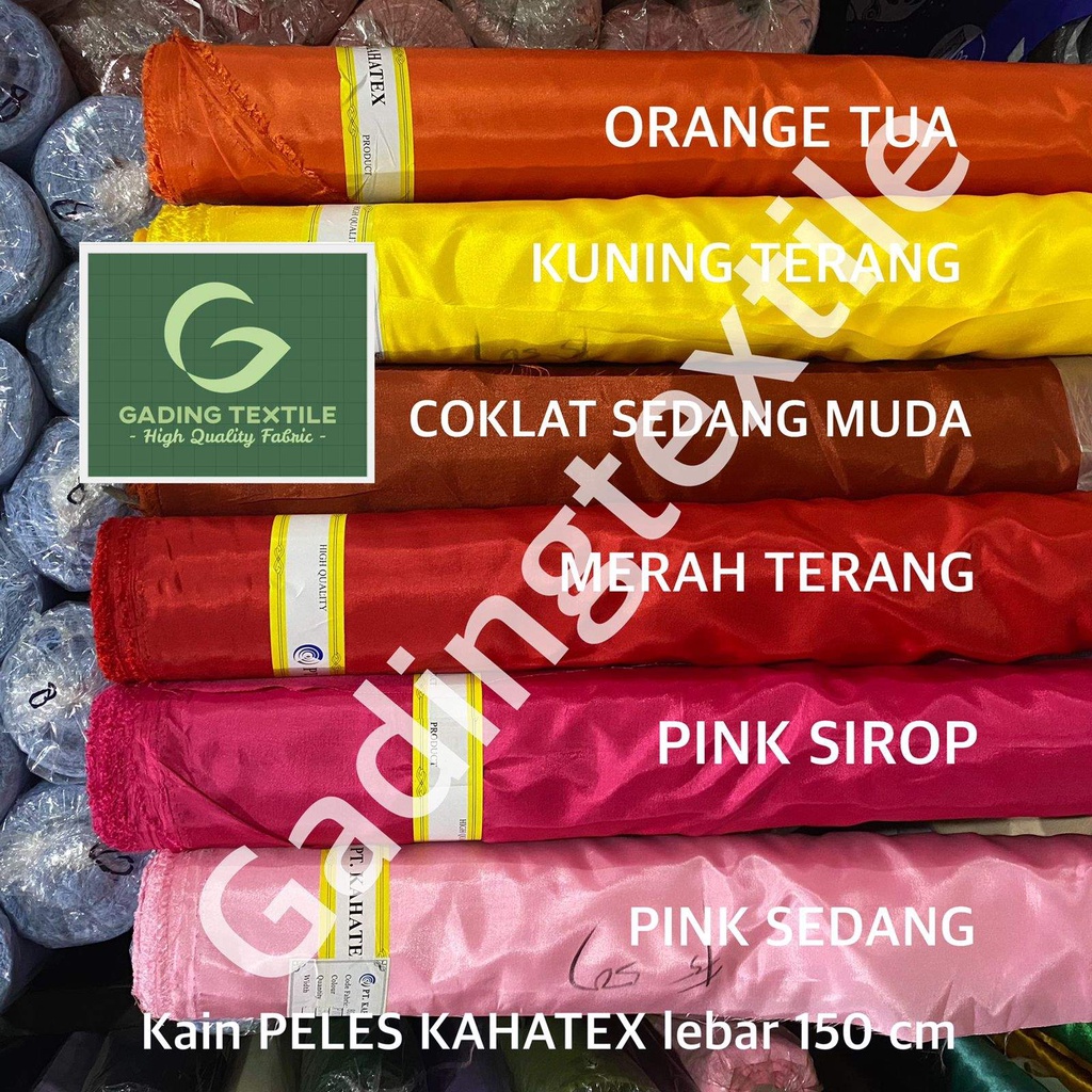 ( per setengah meter ) kain furing PELES KAHATEX abutai abuthai lebar 150 cm bahan furing lapisan kebaya brukat tas dekorasi background umbul umbul bendera