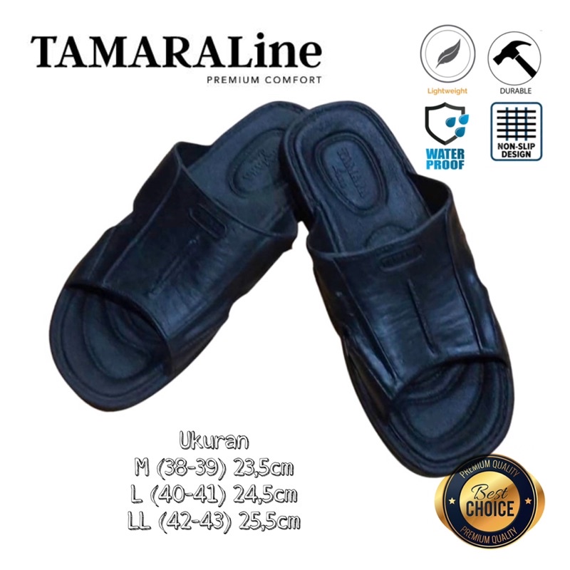 Sandal Selop Slide Slip on Karet Pria Dewasa / Remaja - TAMARALINE 166 / Bahan Premium Lentur Empuk Ringan Kuat Anti Slip Anti Air Model Sandal Casual Santai Rumah Hotel Outdoor Kamar Mandi Murah Original