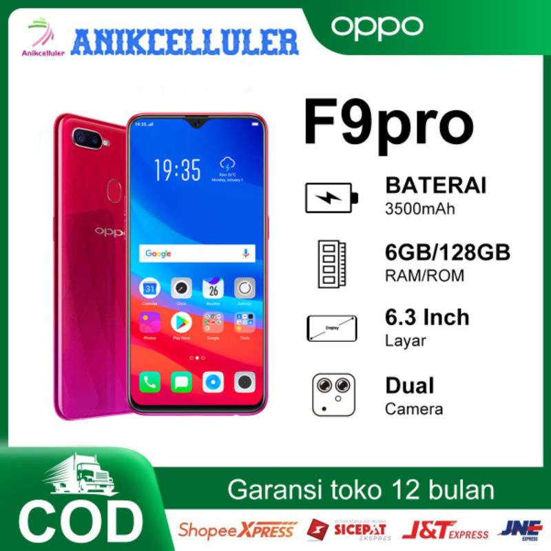 HP OPPO F9pro 6GB/128GB Android smartphone garansi toko 1 tahun