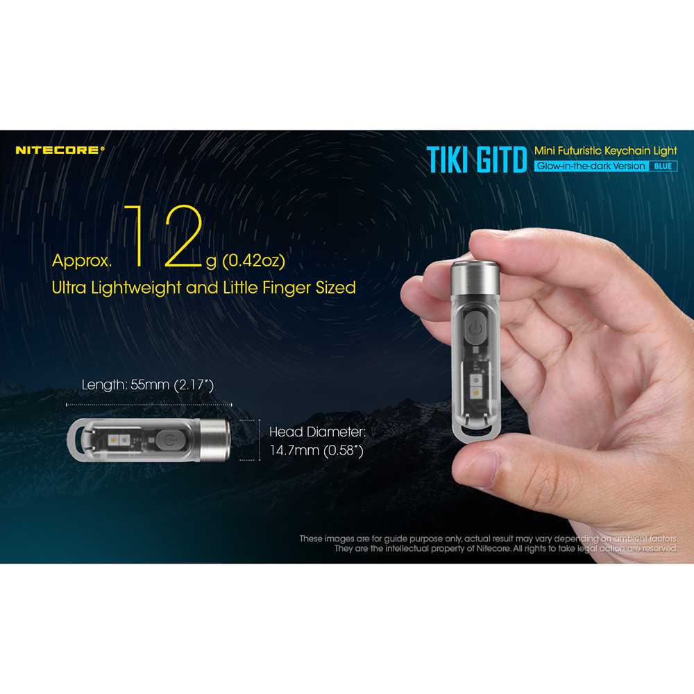 IDN TOOLS - Nitecore TIKI GITD Senter LED Glow In The Dark OSRAM P8 300 Lumens