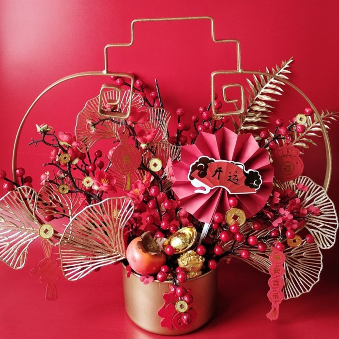Hiasan Meja - Pajangan Bunga Imlek/ Pajangan Meja Imlek/ Hiasan Bunga Imlek 2022