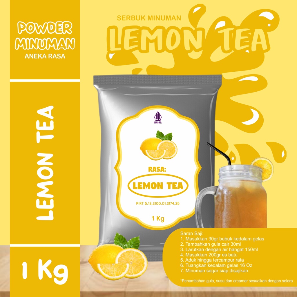 

Bubuk Serbuk Minuman 1kg Rasa Teh Lemon Bubuk Minuman Kekinian Standar Instan Drink Lemon Tea Flavor Powder Boba Drink C27