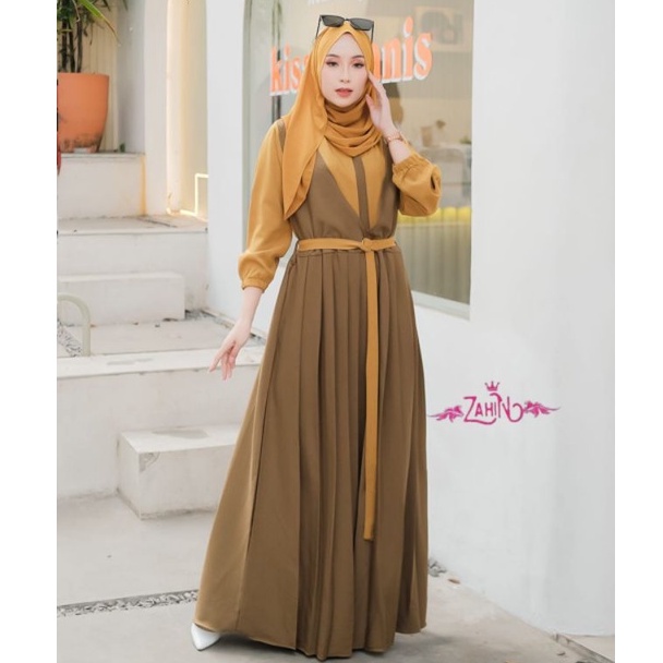 GAMIS DRESS LAURA ITY CREPE ORI ZAHIN CANTIK-6