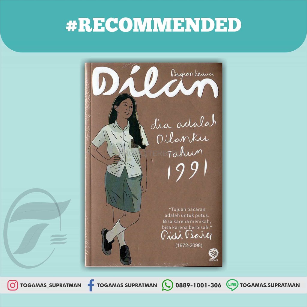 Dilan 2 Dia Adalah Dilanku Tahun 1991 Pidi Baiq Shopee Indonesia