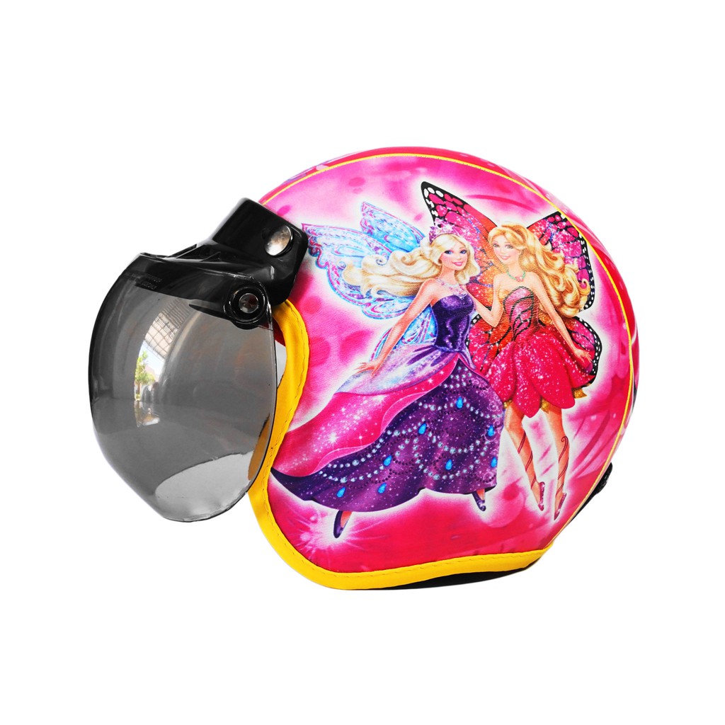 Helm Anak BOGO BARBIE Murah / Helmet Non SNI / Helm Karakter Kartun Lucu / Helm Anak Cewek Perempuan 3 4 5 6 7 Tahun