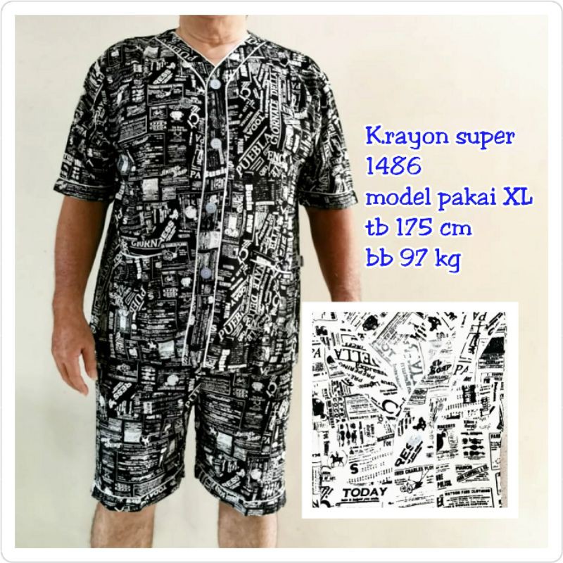 Baju tidur piyama pendek XL 1486