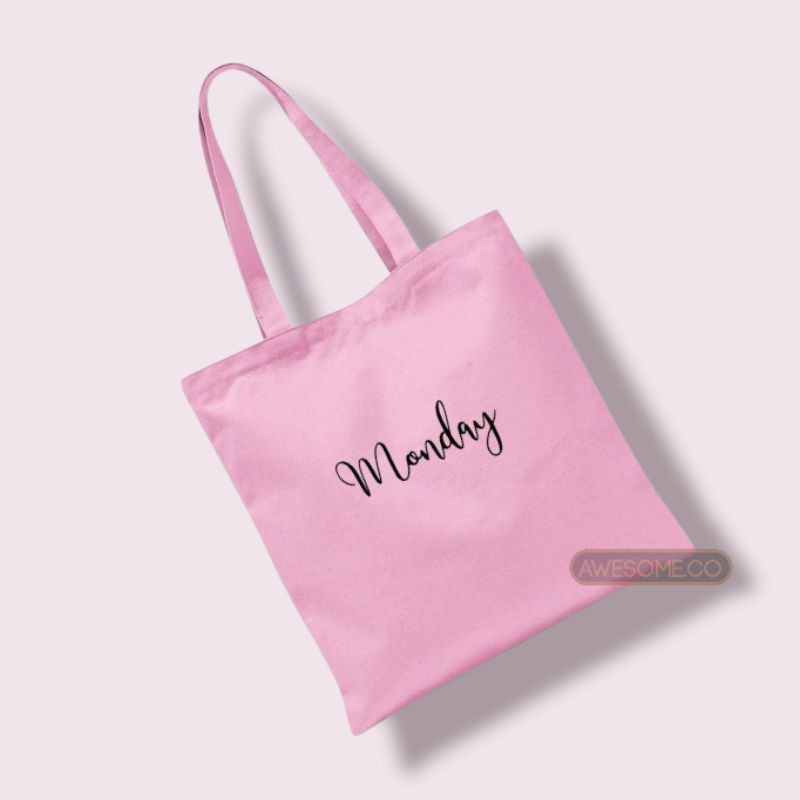 Totebag Wanita / Tas Totebag Wanita Monday Pink