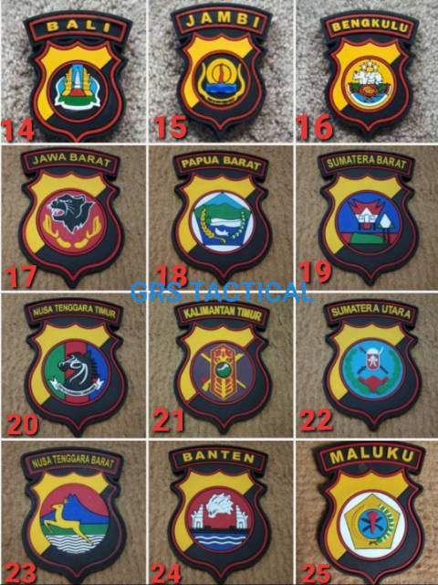 Patch rubber,tempelan logo polda + tulisan polda