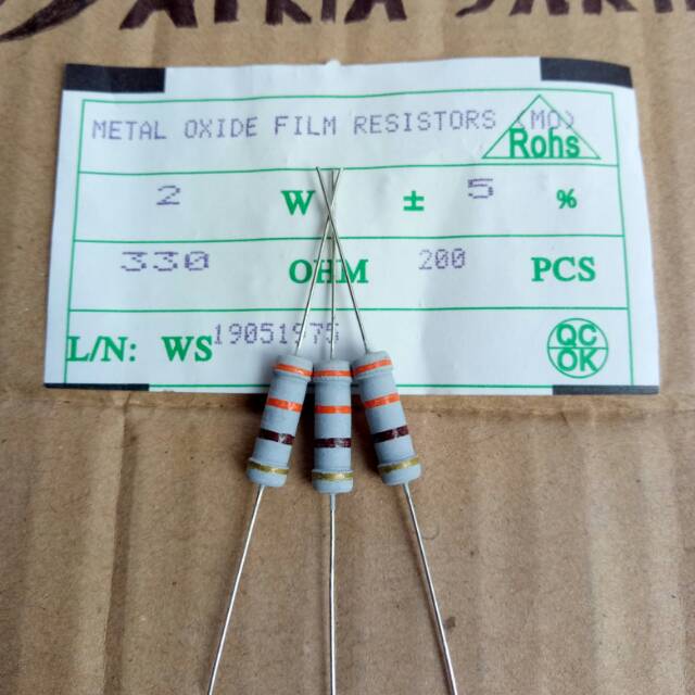 Jual Resistor 330 Ohm 2 Watt 50pcs Indonesia Shopee Indonesia