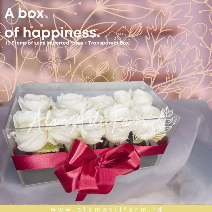 

[COD] Flower Box Bunga Mawar Segar, Bloom Box Gifts / Kado Valentine Wisuda [COD]