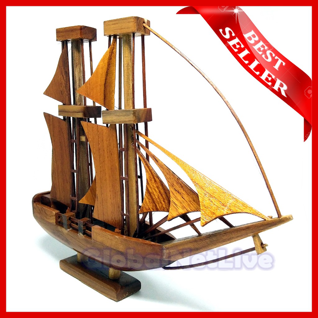 Miniatur Kapal  Pinisi  Dewaruci Kayu  Shopee Indonesia