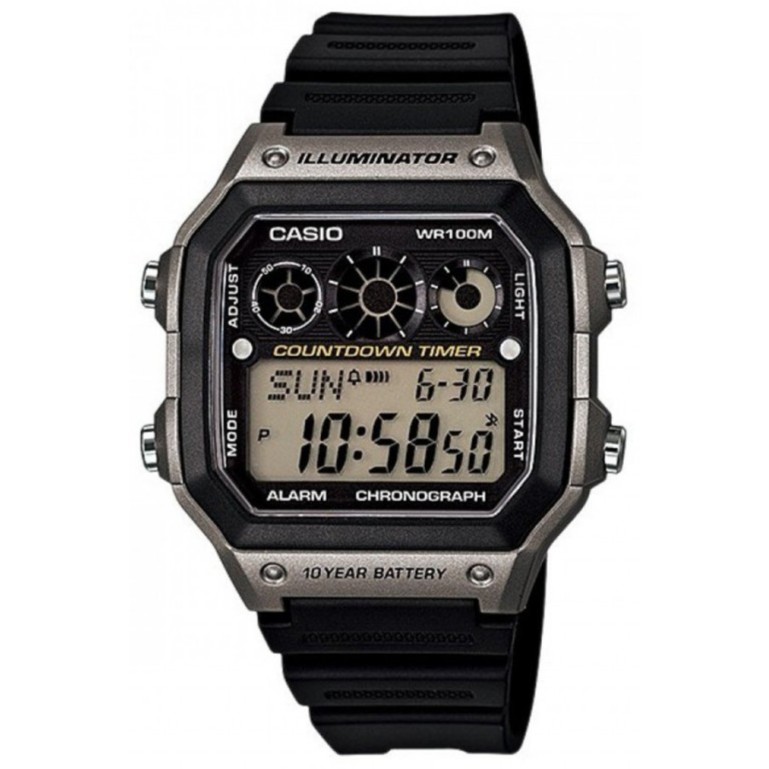 Casio Original AE-1300WH-8AV Jam Tangan Pria - Digital - Karet - Abu / Grey