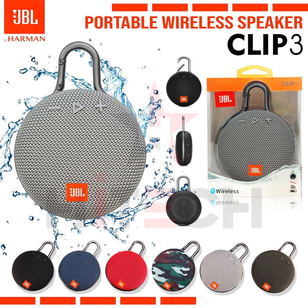 Speaker Portable JBL CLIP3 Wireless Bluetooth JBL Clip3 IPX7