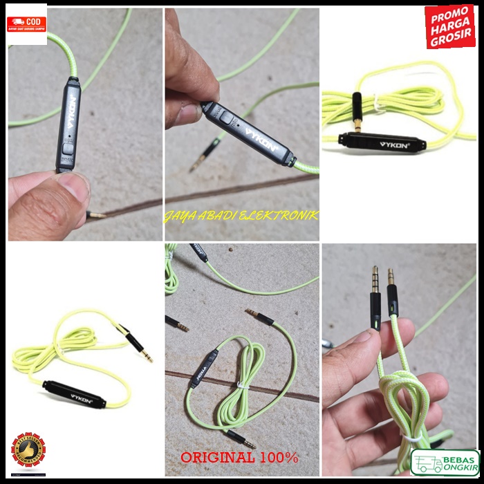 J358 ORIGINAL KABEL AUX MIC AUDIO 3.5MM HEADSET HEADPHONE MICROPHONE STEREO HANDSFREE NELPON HF HEAD