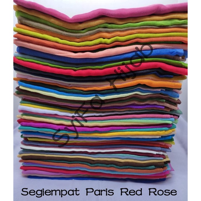 Segiempat Paris Red Rose / Jilbab Paris Red Rose / Kerudung Paris Red Rose / Hijab Paris Bisa Ecer