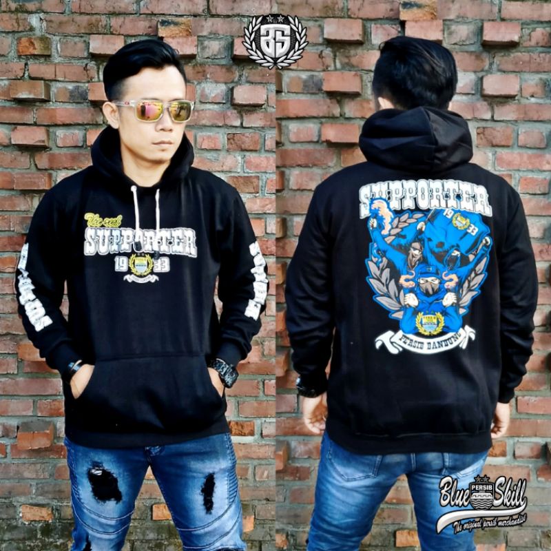 Jaket sweater persib / switer hoodie persib SUPPORTER sablon plastisol / jaket sweater bobotoh persib 1933 untuk pria dan wanita / jaket sweater originalblueskill