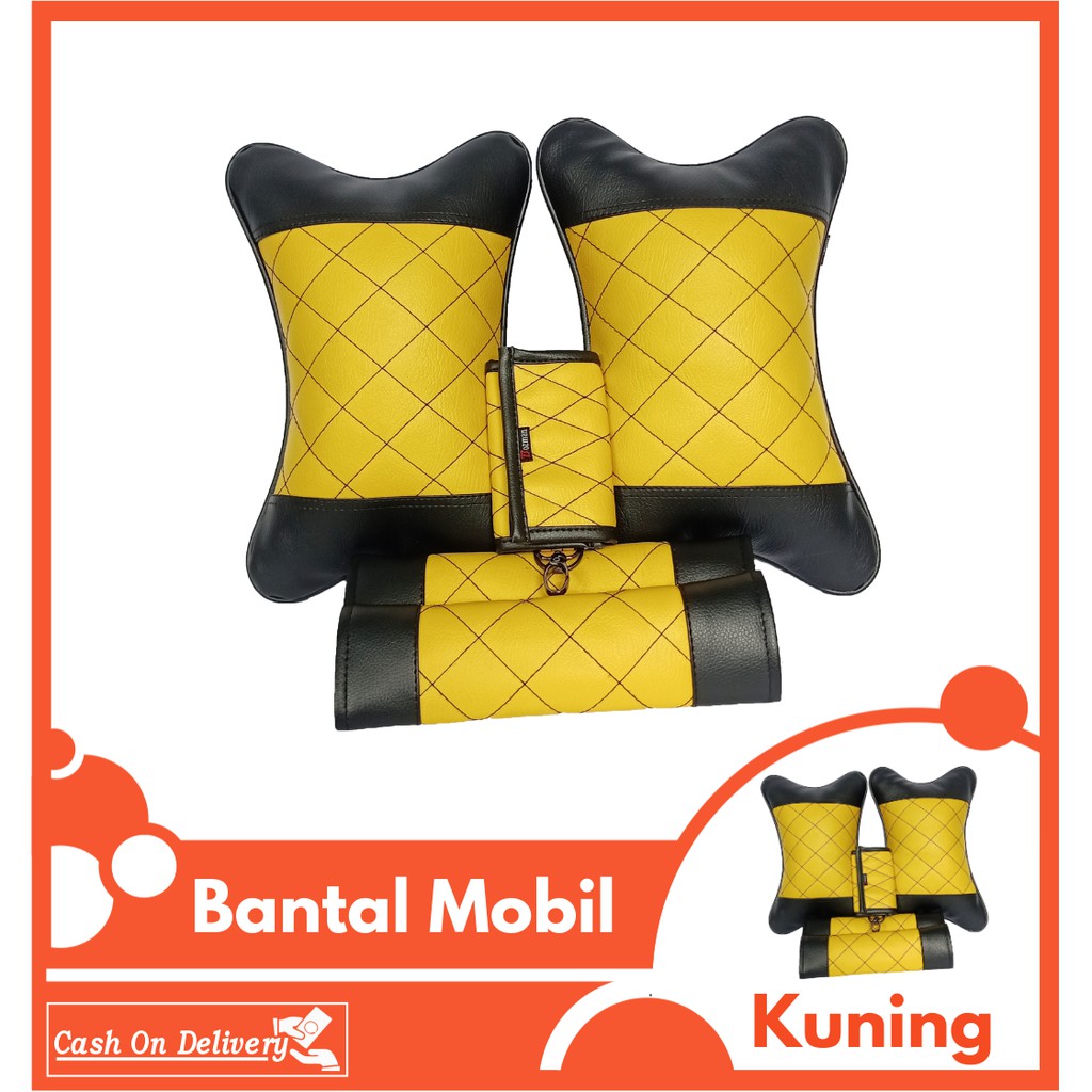 Set Bantal Mobil Premium 3 in 1 Bantal Seatbelt dan Kunci STNK Aksesories Mobil