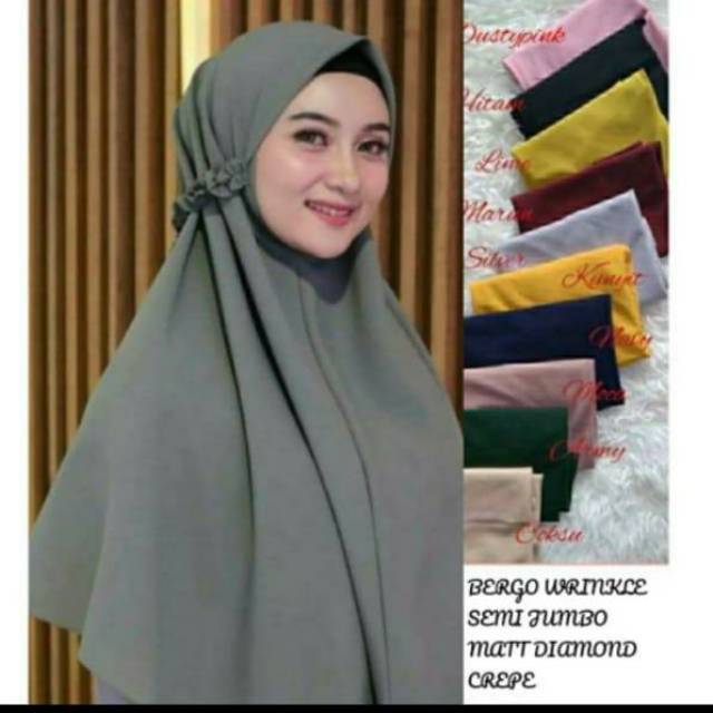 Khimar tali kriwil tali belakang