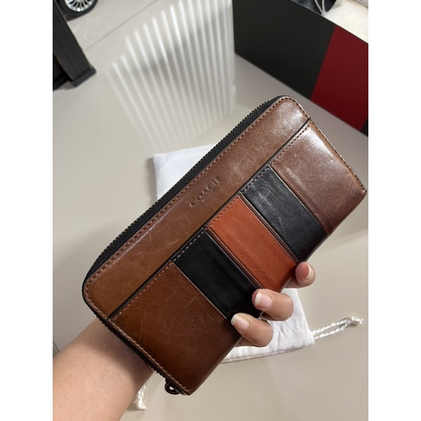 coach long wallet leather men coach dompet original - ori butik
