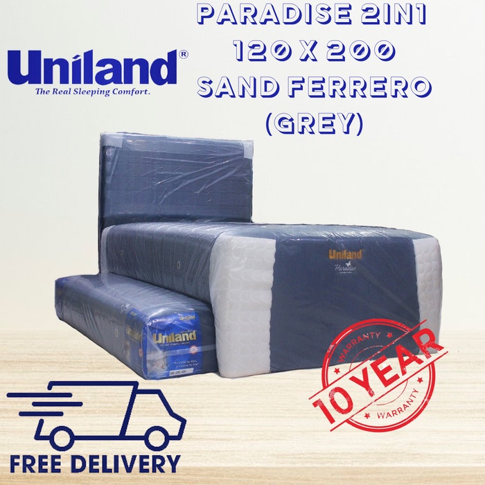 Fachriagro- Springbed Kasur Sorong Uniland Paradise Set 2In1 120X200 Grey Navy