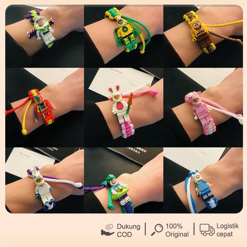 [COD] Brick Buzz Lighyer Superman Gelang Bracelet Avanger Unicorn Gelang Jalinan LEGO Buzz Lightyear