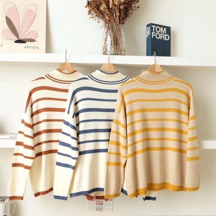 Stripe blouse | kardigan wanita | outer rajut