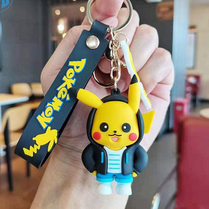 ❂ Gantungan Kunci Unik Lucu Pikachu Berjaket Kado Anak ➩