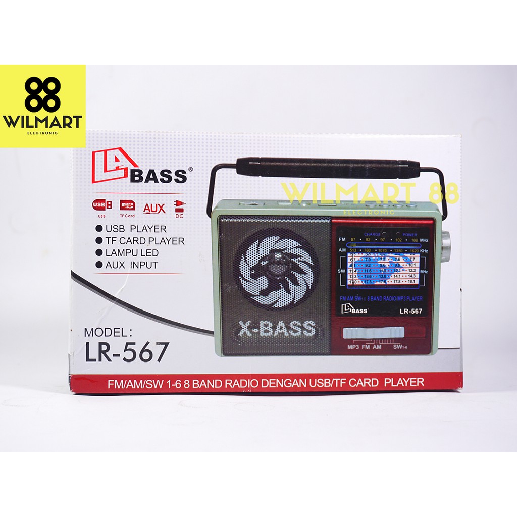 [✅COD] Portable Radio - LaBass LR-567 [Senter |USB/TF Player| Baterai Isi Ulang | Kualitas Terbaik]