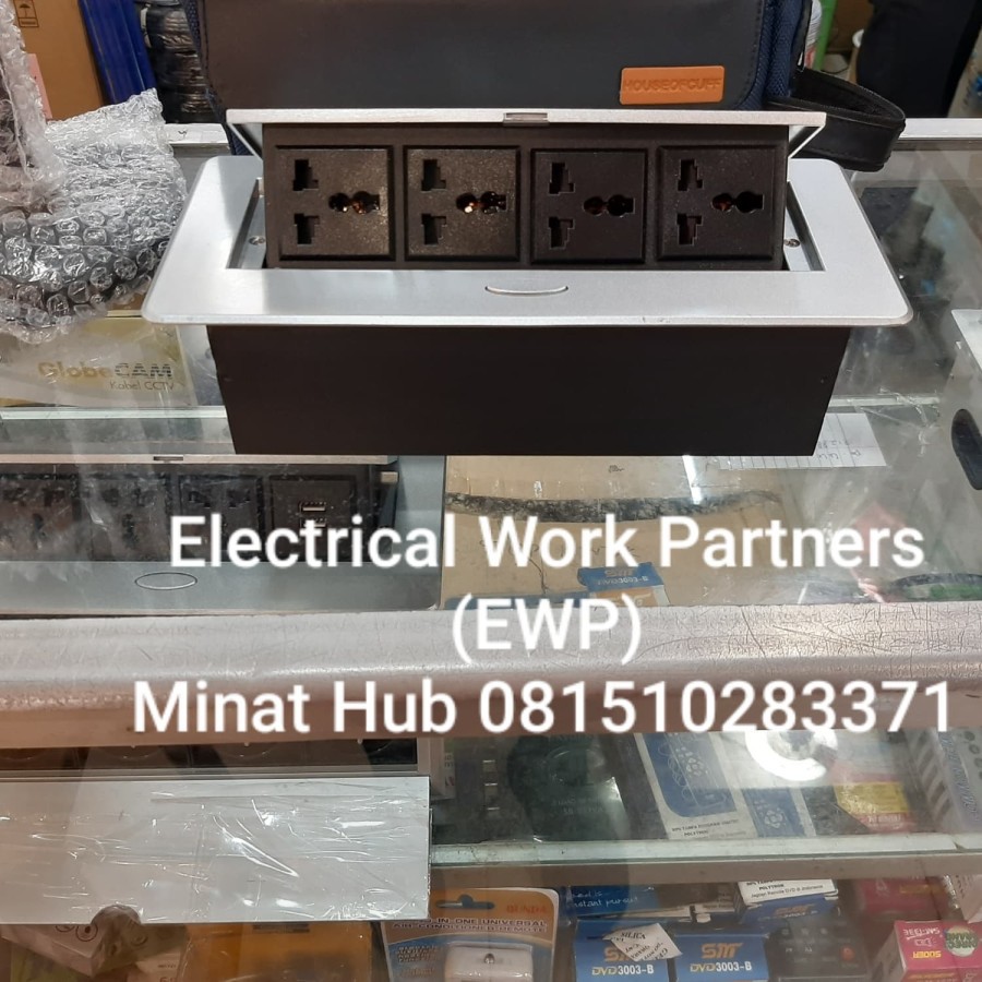 STOP KONTAK MEJA / LANTAI MODEL POP UP 4 STOP KONTAK POWER